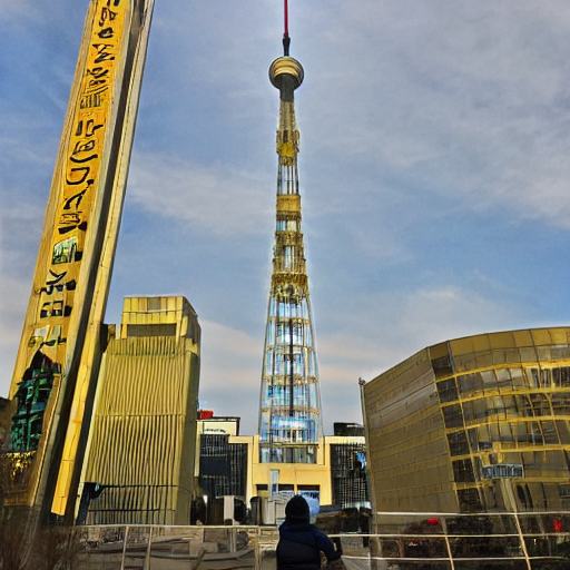 黄金に輝く札幌テレビ塔